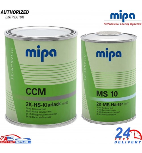 MIPA CCM HS 2K Matt Clearcoat Kit 2L – With MS10 Fast Hardener